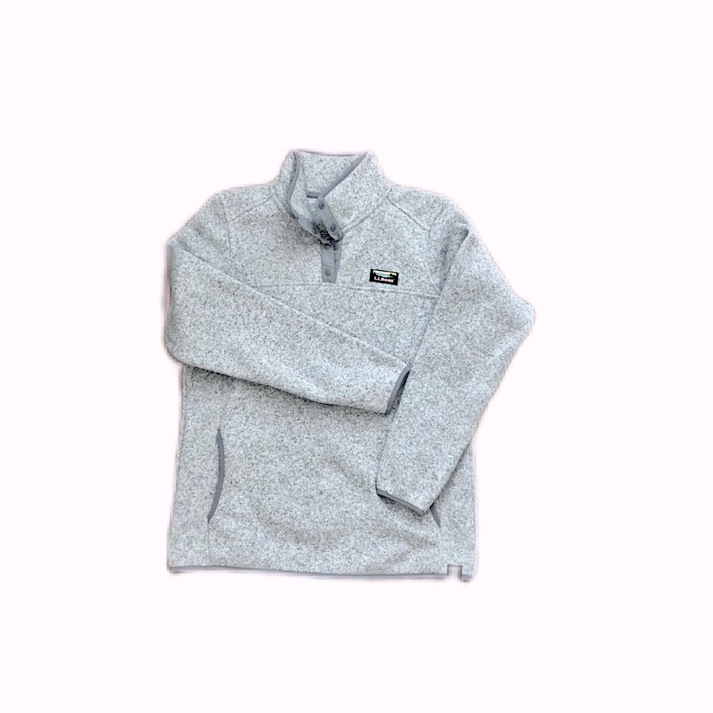 L.L. Bean Women’s grey sweater fleece pullover slightly fitted, size M. NWOT.
